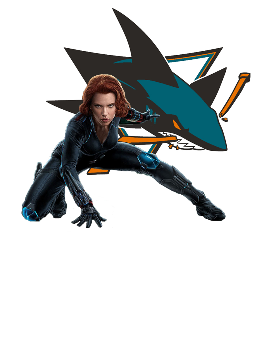 San Jose Sharks Black Widow Logo vinyl decal